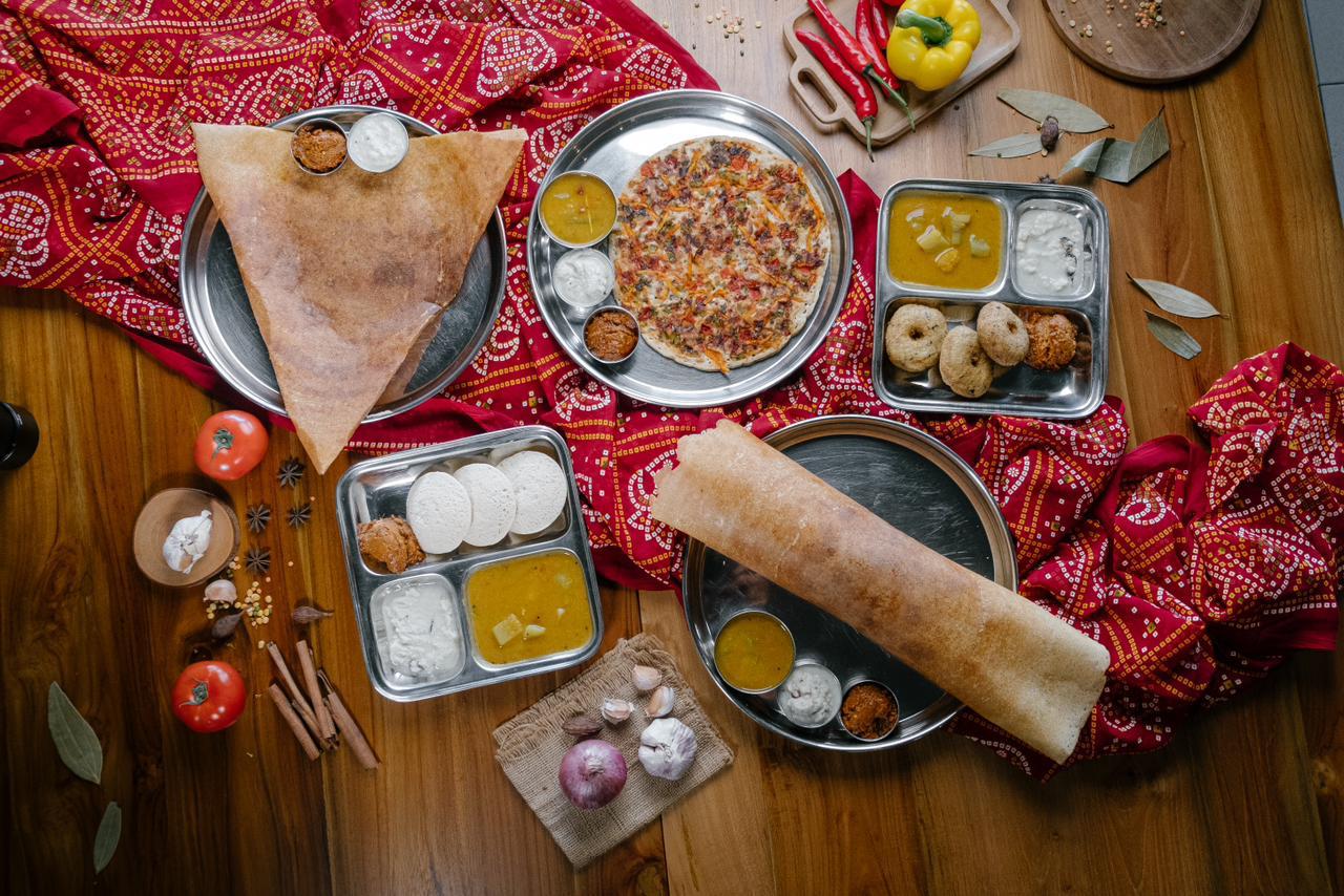 Masala Dosa — crispy South Indian crepe with curried potato filling